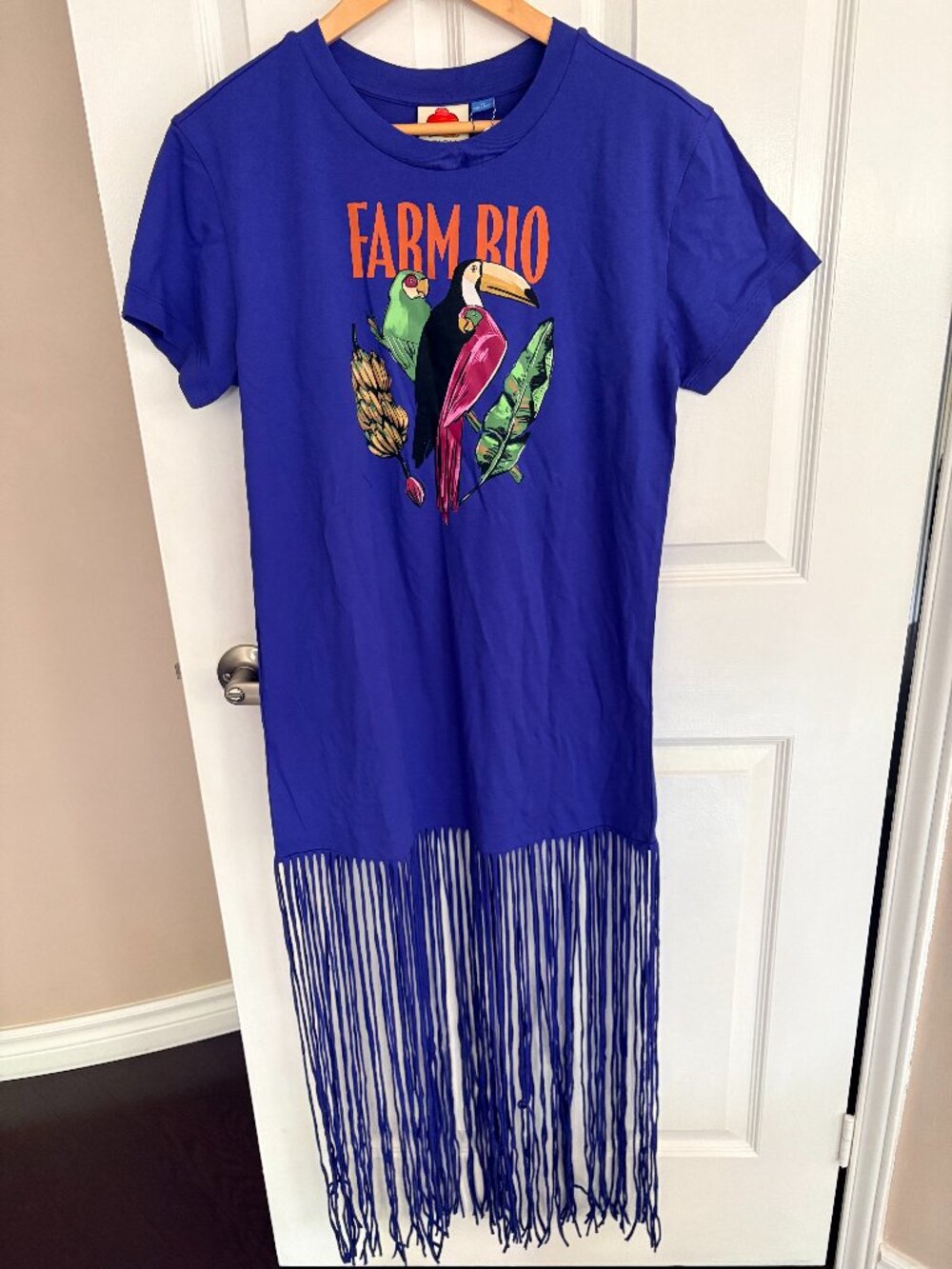Farm Rio x Anthropologie Fringe T-Shirt Maxi Dress